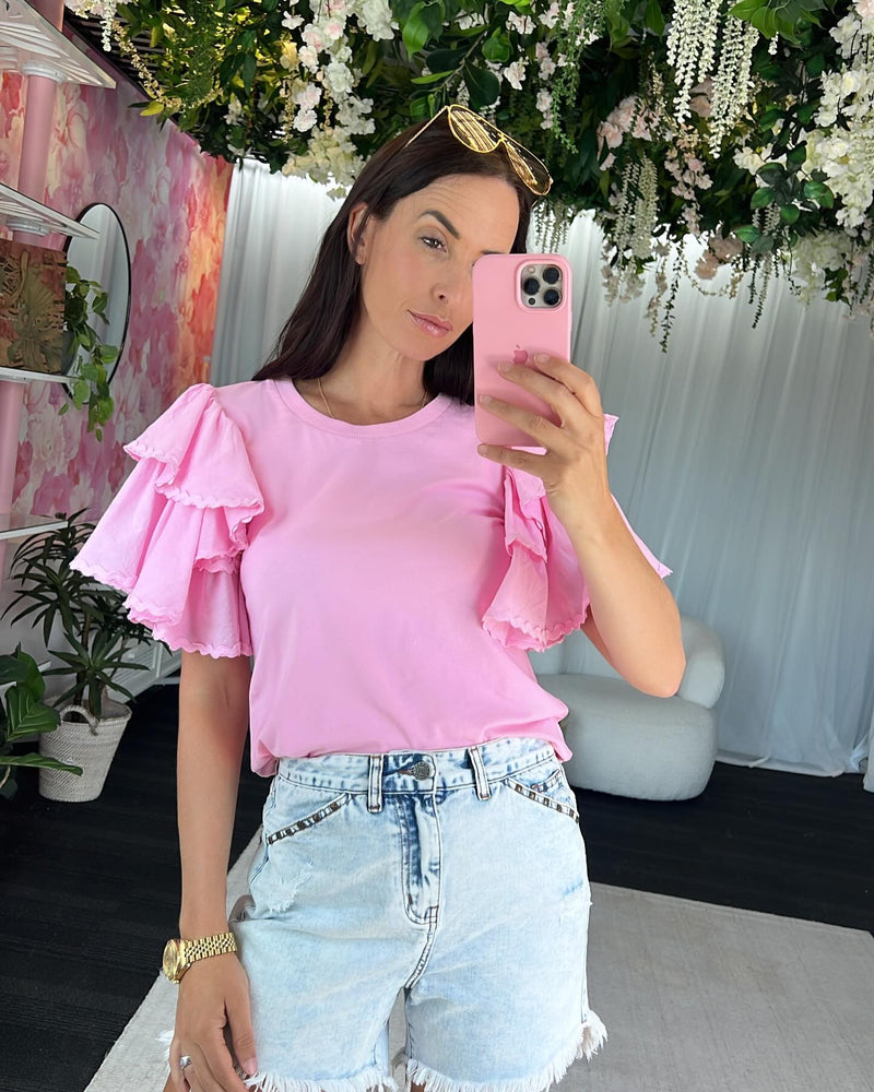 Lulu Knit Top | Pink