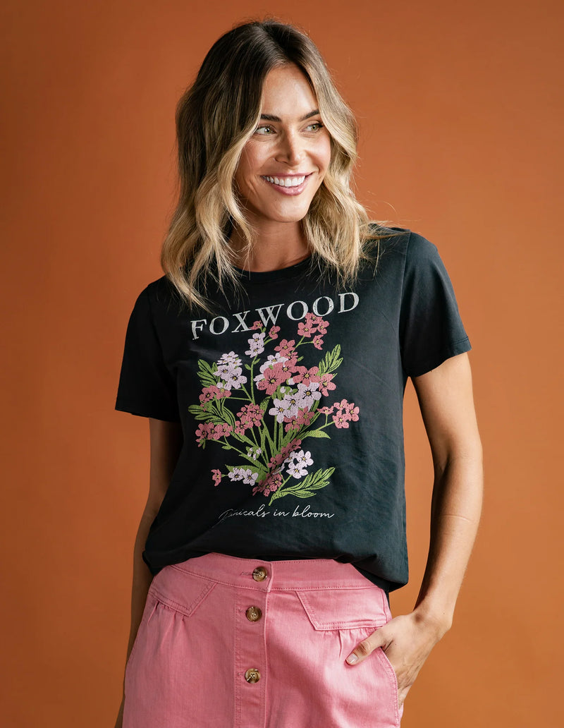 Flowers Tee | Washed Black