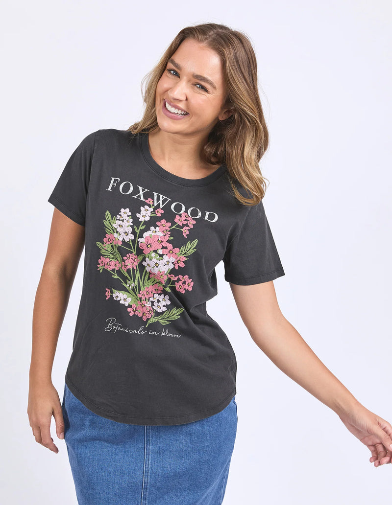 Flowers Tee | Washed Black