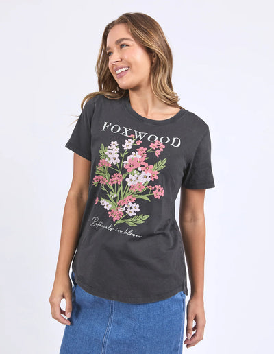 Flowers Tee | Washed Black