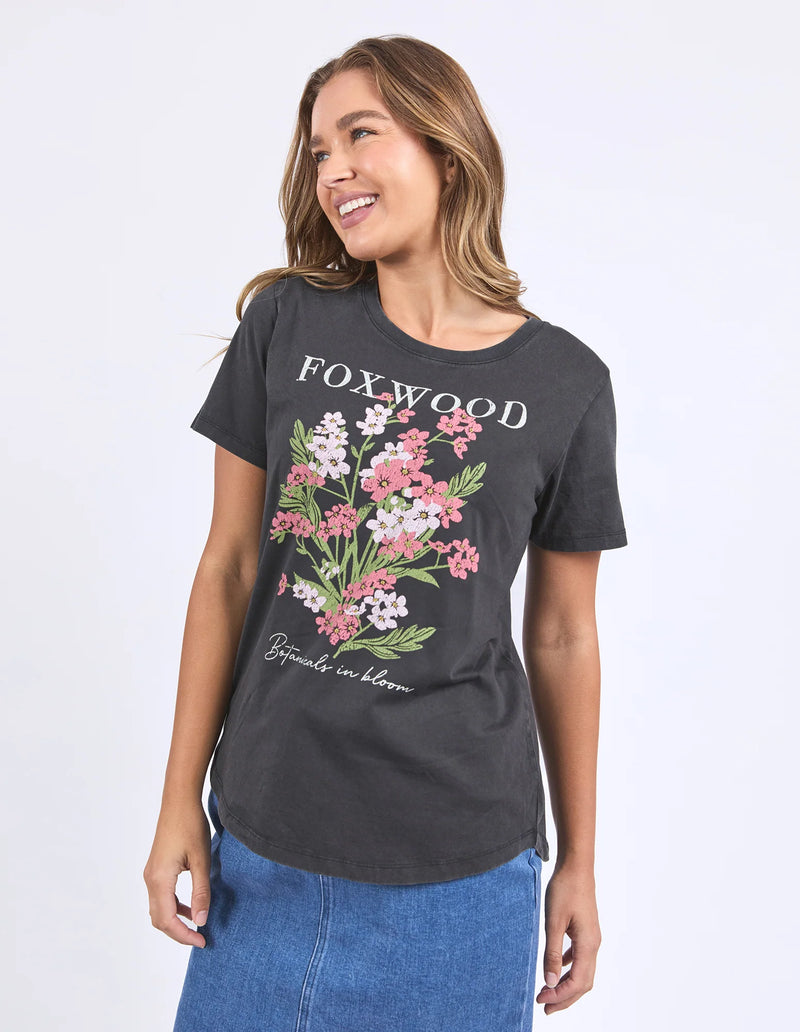 Flowers Tee | Washed Black