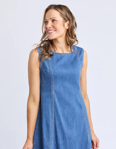 Solene Denim Dress | Mid Blue