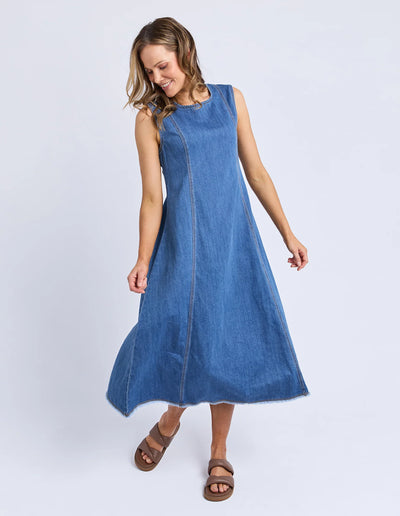 Solene Denim Dress | Mid Blue