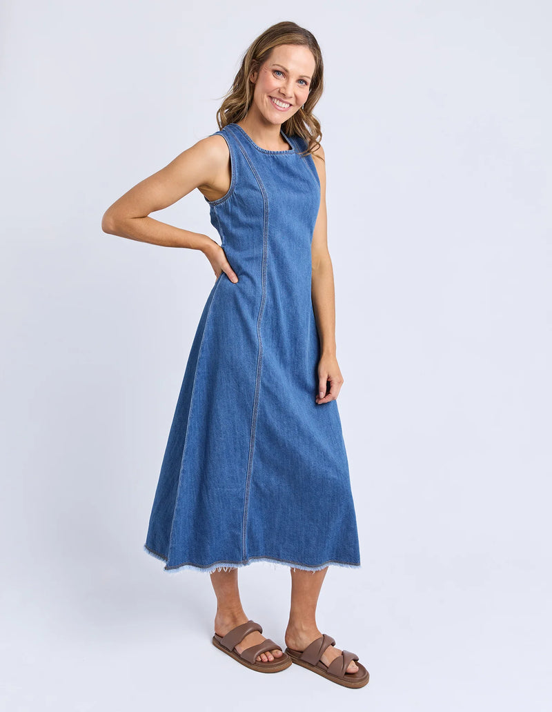 Solene Denim Dress | Mid Blue