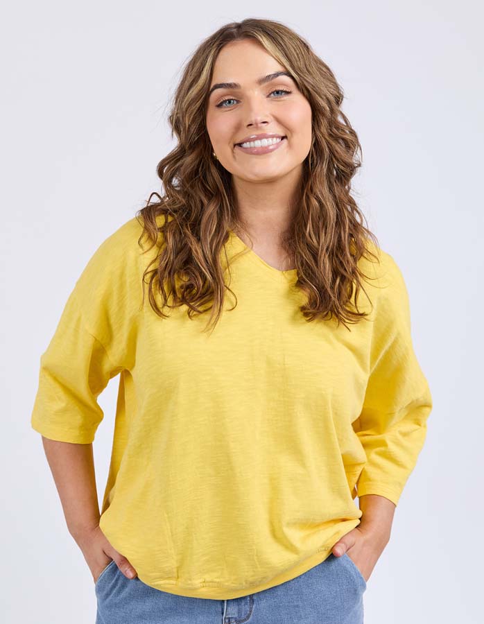 Mazie Vee Neck Tee | Lemon