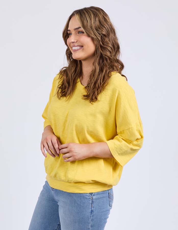 Mazie Vee Neck Tee | Lemon