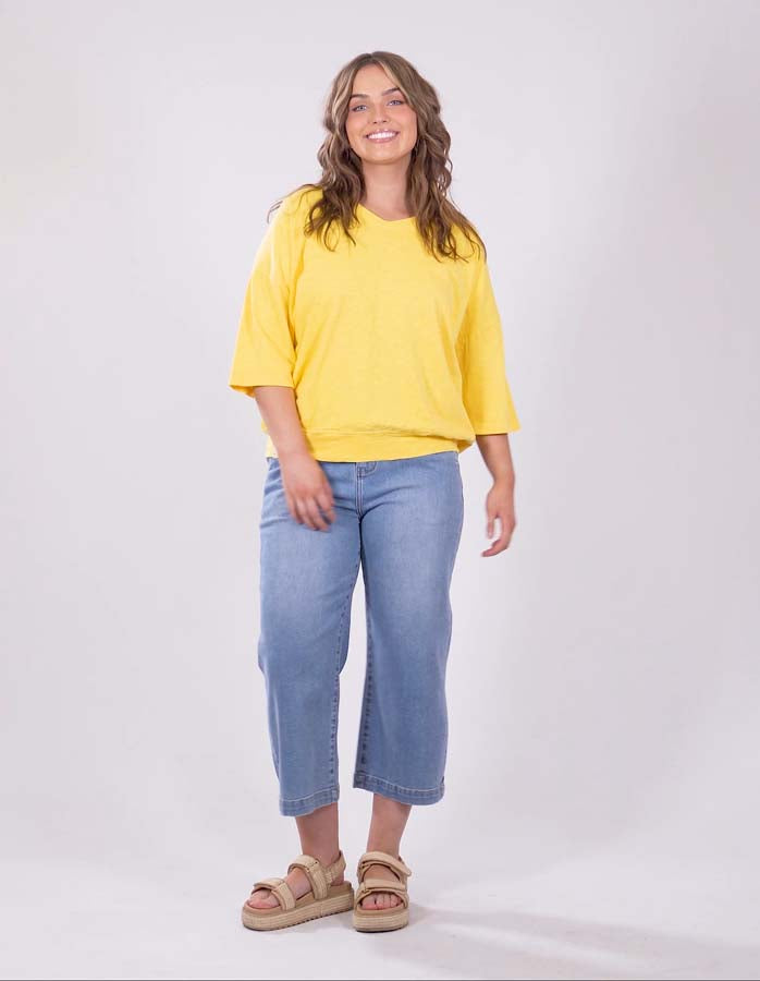 Mazie Vee Neck Tee | Lemon