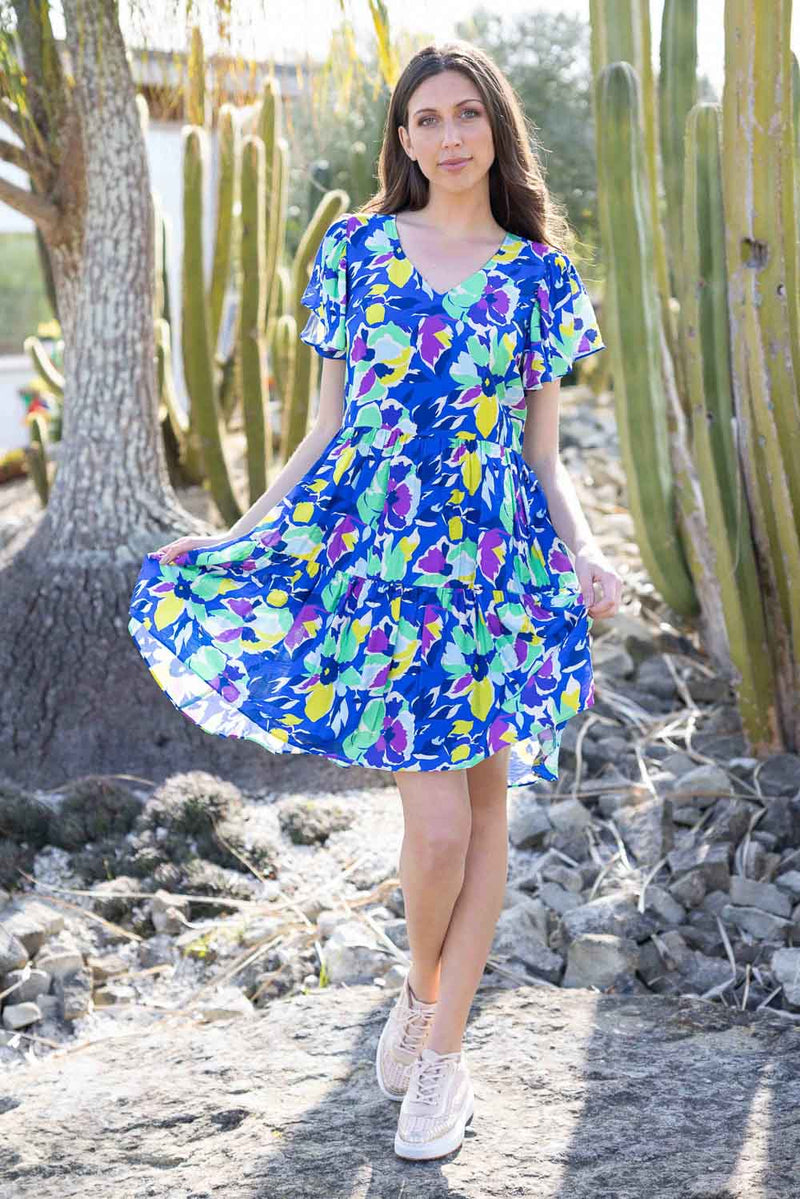 Colette V Neck Midi Dress | Blue Print