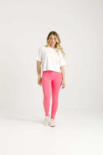 Cropped Tee | White with White Arch