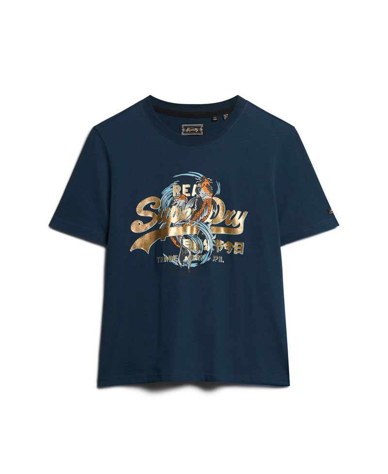 Japanese Vintage Logo Graphic Tee | Nu Navy