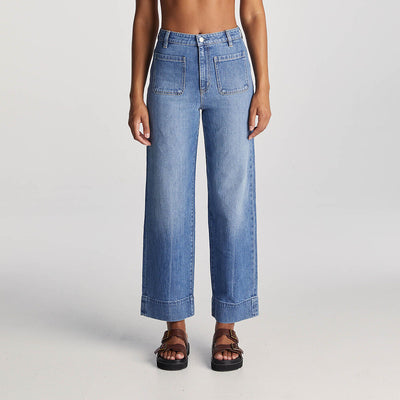 Petite | Hi Wide Leg Jean | Bay Blue