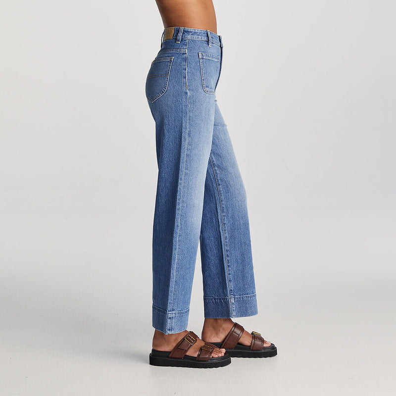 Petite | Hi Wide Leg Jean | Bay Blue