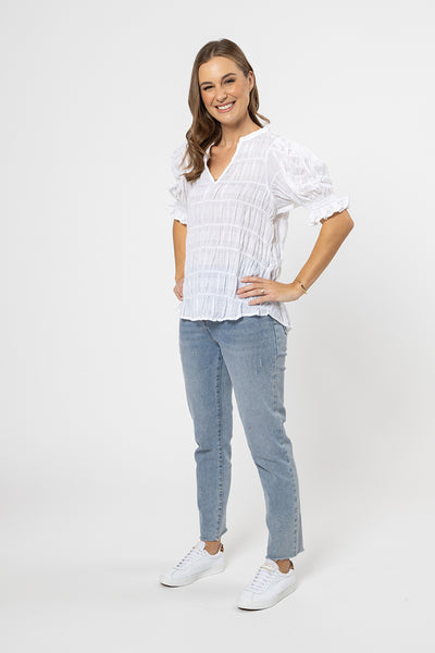 Butterfly Top | White Crinkle