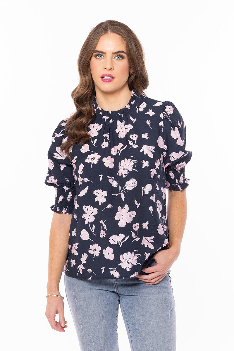 Wishful Top | Pink Spaced Floral