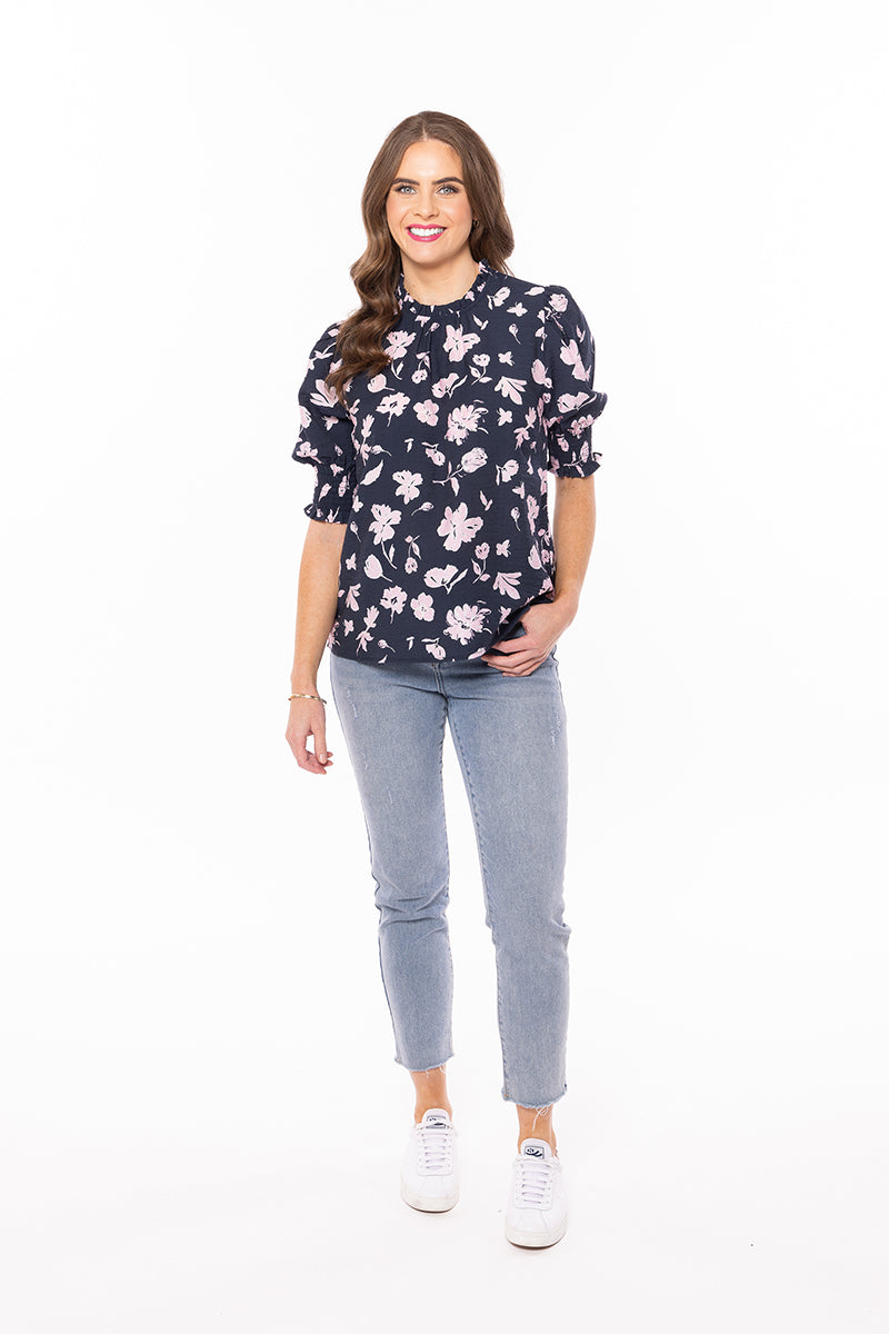 Wishful Top | Pink Spaced Floral