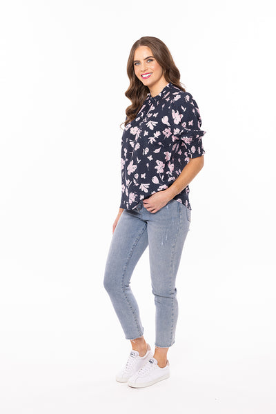 Wishful Top | Pink Spaced Floral