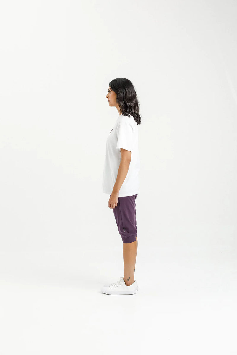 3/4 Apartment Pants | Plum with Pastel Pink X