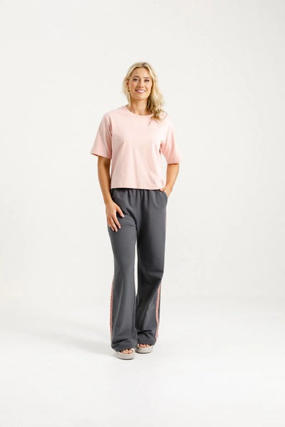 Palazzo Pants | Graphite with Blossom Tape