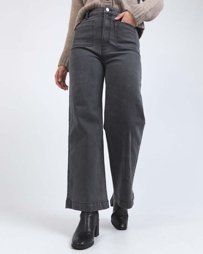 Sarah Wide Leg Jean | Washed Black