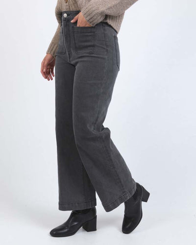 Sarah Wide Leg Jean | Washed Black