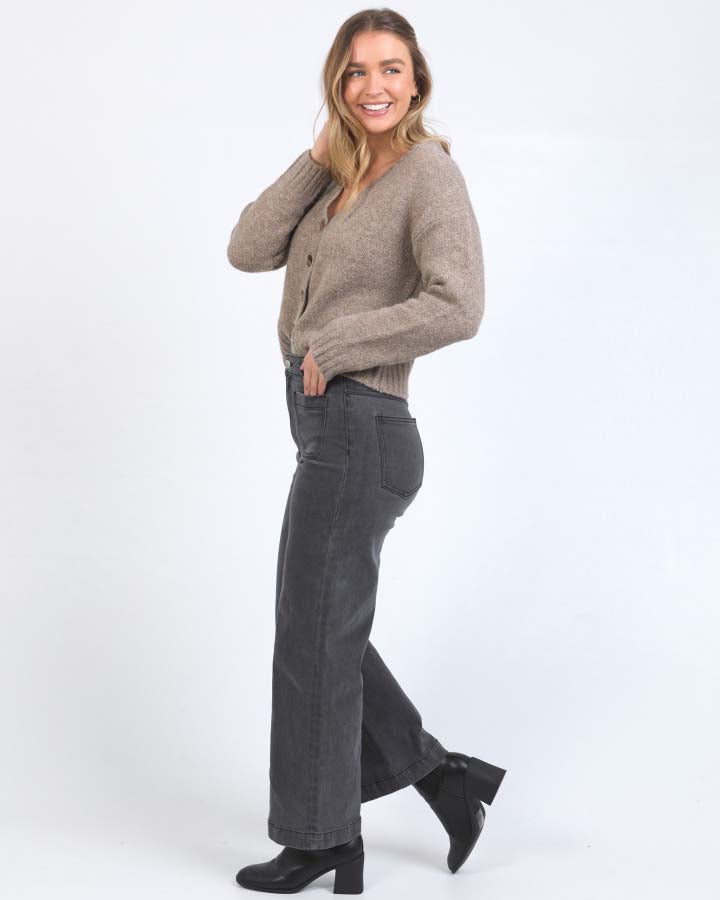 Sarah Wide Leg Jean | Washed Black