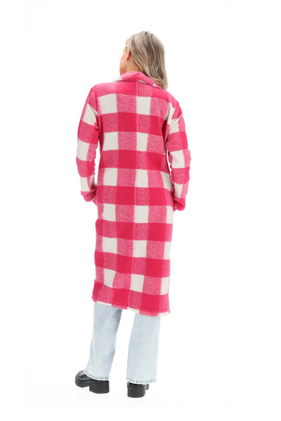 Bree Cardigan | Pink and White Check