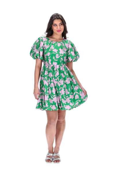 Emma Mini Dress | Green Floral