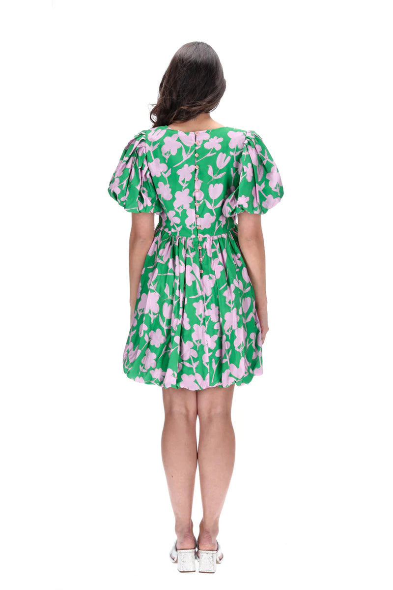 Emma Mini Dress | Green Floral