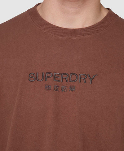 Vintage Tonal Embroidery Tee | Rock Brown