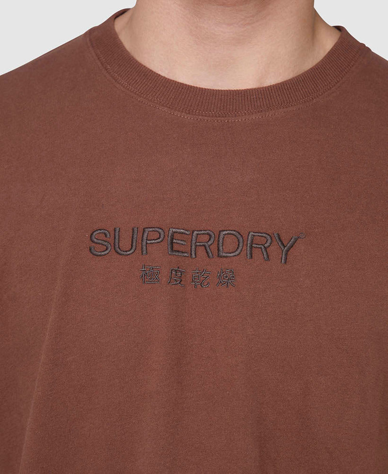 Vintage Tonal Embroidery Tee | Rock Brown