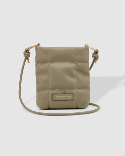 Phoebe Puffer Phone Crossbody Bag | Khaki