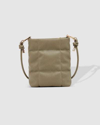 Phoebe Puffer Phone Crossbody Bag | Khaki