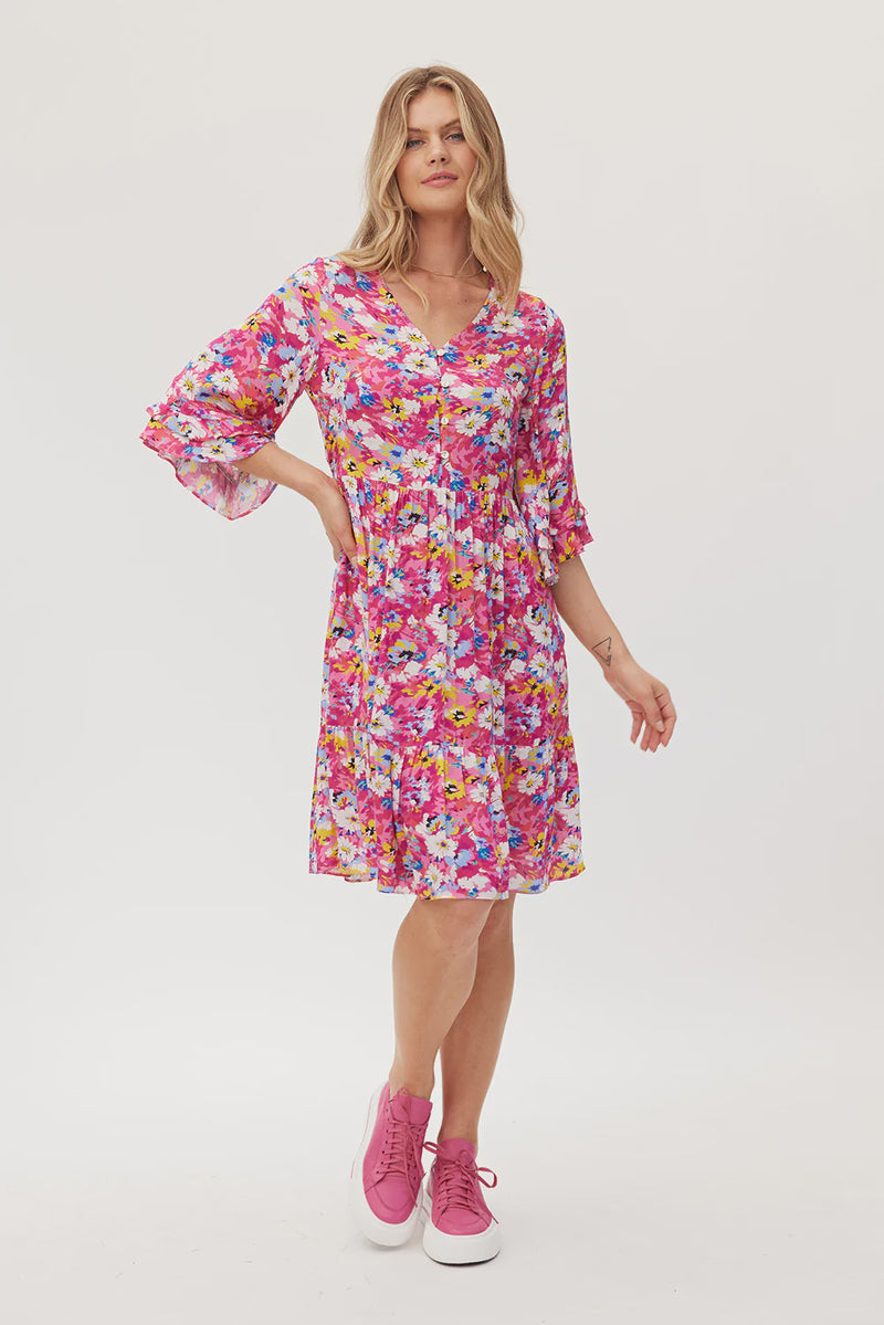 Malaya Dress | Pink Print