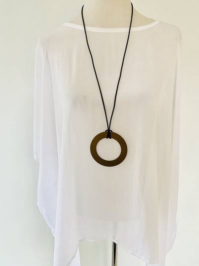 Large Bronze Circle Necklace