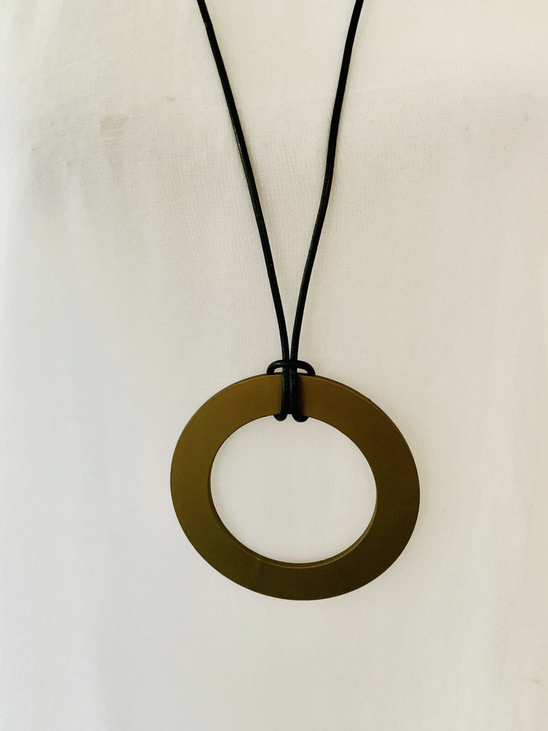 Large Bronze Circle Necklace