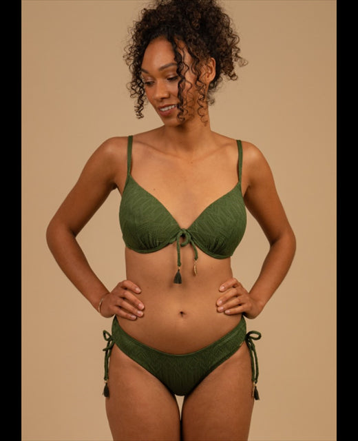 Gelato Slim Tie U/W Bikini Top | Khaki